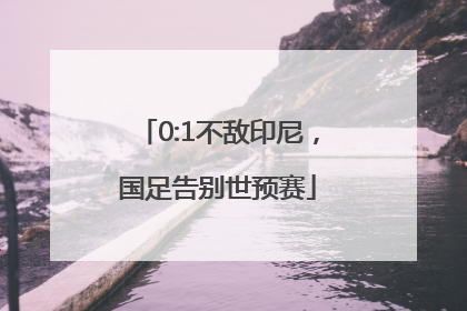0:1不敌印尼，国足告别世预赛