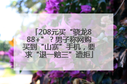 208元买“骁龙888+”？男子称网购买到“山寨”手机，要求“退一赔三”遭拒
