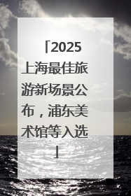 2025上海最佳旅游新场景公布，浦东美术馆等入选