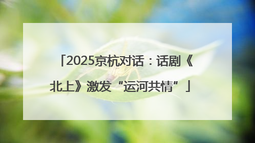 2025京杭对话：话剧《北上》激发“运河共情”