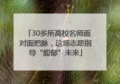 30多所高校名师面对面把脉，这场志愿指导“馥郁”未来